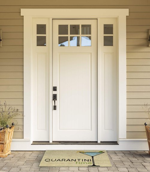 DII Quarantine Doormat Collection, Natural Coir Fiber, Non-Slip PVC Backing, 18x30, Quarantini