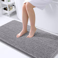 OLANLY Large Bathroom Rugs - Extra Soft Chenille Bath Mats with Rubber Backing | 45x27, Quick Dry, Grey