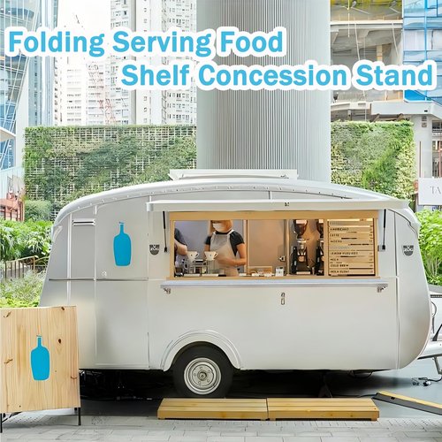 timiland Folding Concession Shelf 48 x 12 Inch, Stainless Steel Drop Down Serving Shelf, Wall Mounted Folding Shelf for Food Truck Window & Concession Stand