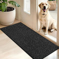 BEQHAUSE Dirt Trapper Door Mat - Non-Slip, Washable, Absorbent Entrance Mat | 20" x 48", Black