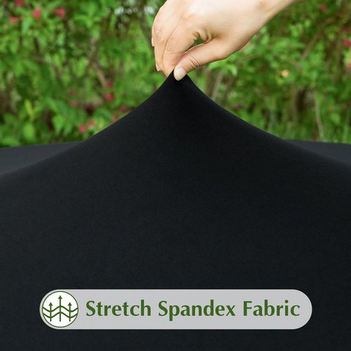 mylacerhome 2 Pack Round Fitted Tablecloth 20 Inch Stretch Spandex Table Cover Black Washable Table Cloth Elastic Table Topper for Indoor and Outdoor
