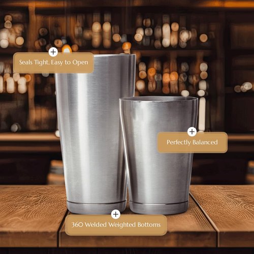Bull in China 2-Piece Cocktail Shaker Copper - 28 oz Weighted Shaker & 18oz Weighted Cheater Tin, Professional Grade Bar Shaker, Premium Cocktail Shaker Set for Professional & Home Bartenders