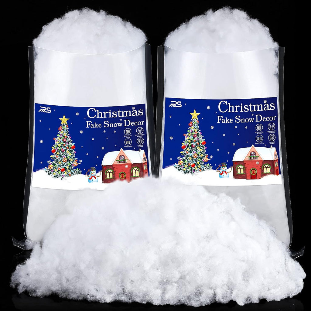 Ruisita Christmas Fake Snow Decor - Fluffy Cotton-Like Snow Blanket for Holiday Crafts | 2 Pack