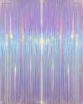 Iridescent Purple Party Streamers | 2 Pack Neon Transparent Holographic Tinsel Backdrop - 3.31 x 6.6 ft for Birthday & Wedding Decor