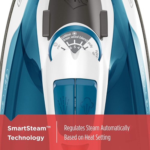 BLACK+DECKER Easy Steam Compact Iron - Dual Position Cord, TrueGlide Non-Stick Soleplate, Vertical Steam