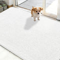 OLANLY Dog Door Mat - Absorbent Non-Slip Mud Mat for Indoor Use | Quick Dry Chenille, 48x30, White