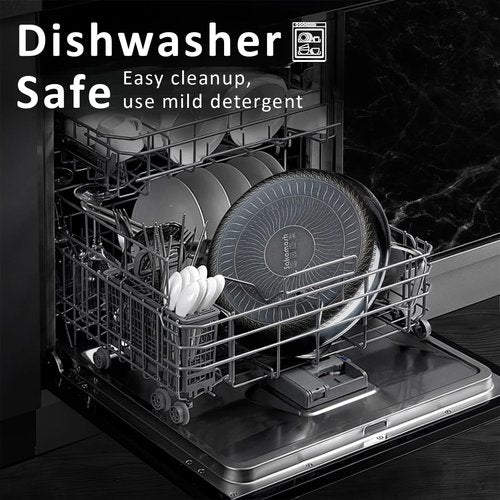 SAKAMOSH 11" Non Stick Frying Pans, Hybrid Ceramic Stainless Steel Pan, Skillet with Stay-Cool Handle, Non Toxic, PFAS PFOA PTFE Free, Dishwasher & Oven Safe, Induction, Compatible with All Cooktops