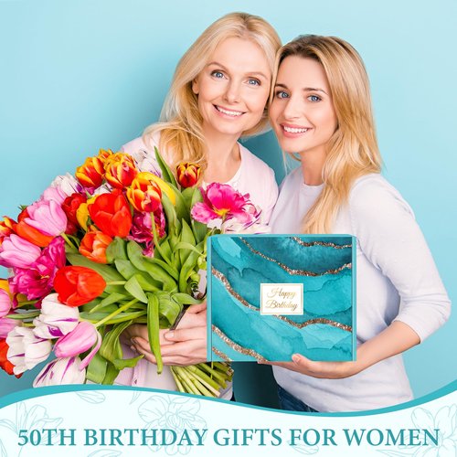 50th Birthday Gifts for Her 50 Year Old Gifts for Women Turning 50 and Fabulous Gift Ideas for Woman Cool 1976 Birthday Gift for Woman Happy 50th Bday Decorations Basket for Mom Daughter with Tumbler