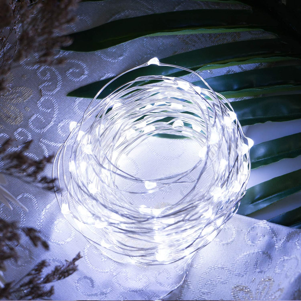 Skiennix 20 LED Fairy Lights - 7 Feet Battery Operated String Lights | Waterproof Silver Wire for Home & Party Decor