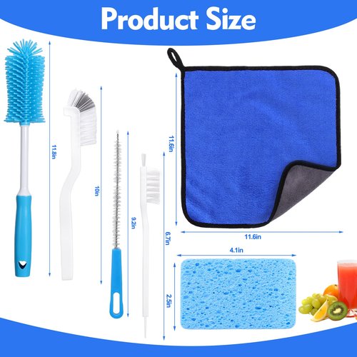 XANGNIER 6PCS Cold Press Juicer Cleaning Brush Kit – Complete Cleaning Set for Slow Juicers, Masticating Juicer Accessories & Juice Extractor Parts – Essential Kitchen Cleaning Tool