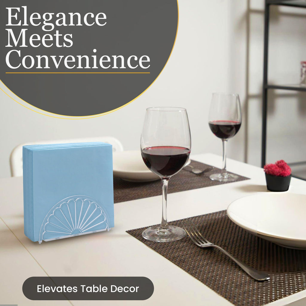 5.75 Inch Clear Plastic Napkin Holder - 24 Pieces (Fan Design)