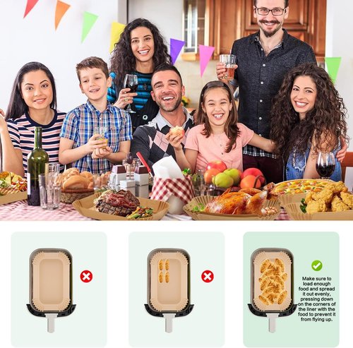 Bella Parchment Paper Liners - 150 Pcs Nonstick Air Fryer Baking Sheets | Easy Cleanup & Oil Proof
