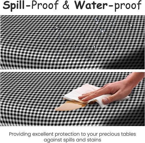 Black Gingham Checkered Tablecloths by [Brand Name] - 14 Pack Disposable 54 x 108 in. Rectangle for Parties & Events