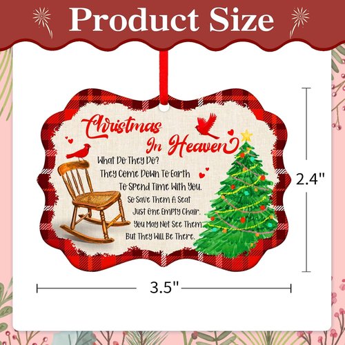 FaCraft Christmas In Heaven Ornaments - Memorial Cardinal Gifts for Loved Ones | Sympathy Tree Decorations