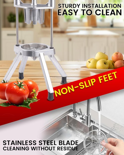 Ezcasch Lemon Cutter With Two 8 Wedges Commercial Lemon Slicer Stainless Steel Fruit Cutter Fruit Lemon Chopper Lemon Wedges Slicer Machine for Fruits and Vegetables for Home&Commercial Use