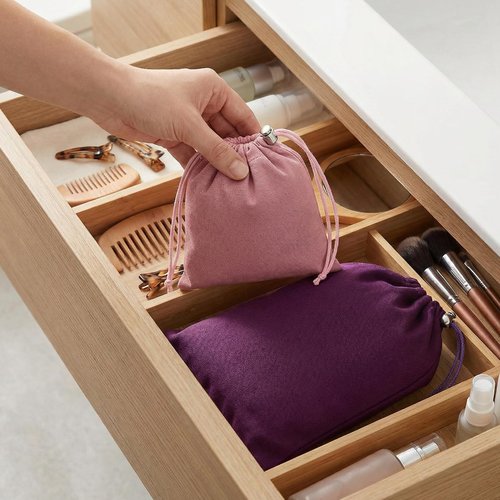 Hillban 6 Pcs Adult Toy Storage Bags Satin Drawstring Gift Bags Adjustable Silk Pouch Lightweight Multipurpose Foldable Stuff Sack Travel Bag for Women, 3 Sizes(Sml,Pink and Purple)