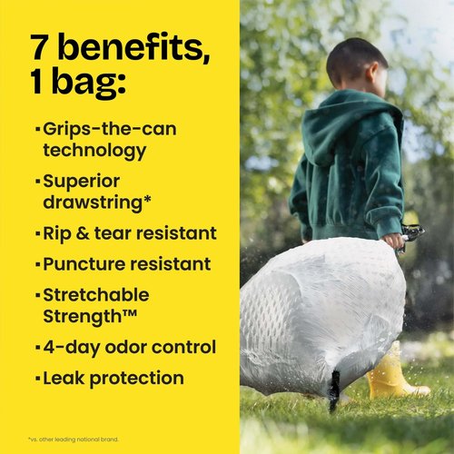 Glad ForceFlex Tall Kitchen Trash Bags, 13 Gallon, Pine-Sol Original, 40 Count (Package May Vary)