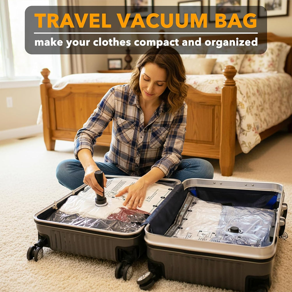 SpaceAid Travel Vacuum Bags - 18 Pack Compression Bags with Electric Pump for Luggage & Clothing
