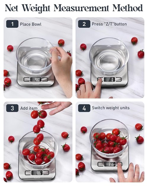 Food Scale - Skiennix 11lb Digital Kitchen Scale with LCD Display & Tare Function | Compact 304 Stainless Steel Design for Baking & Meal Prep