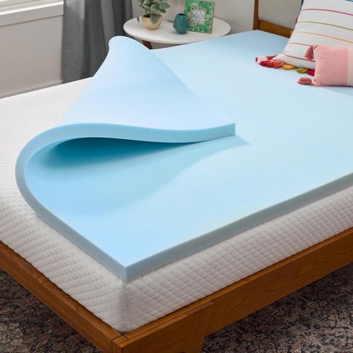 Linenspa Memory Foam Mattress Topper - 2 Inch Gel-Infused Full Size - Plush, Cooling & Pressure Relieving