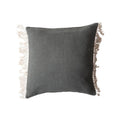 Creative Co-Op, Teal Soft Cotton Pillow with Fringe, White, Square, Natural