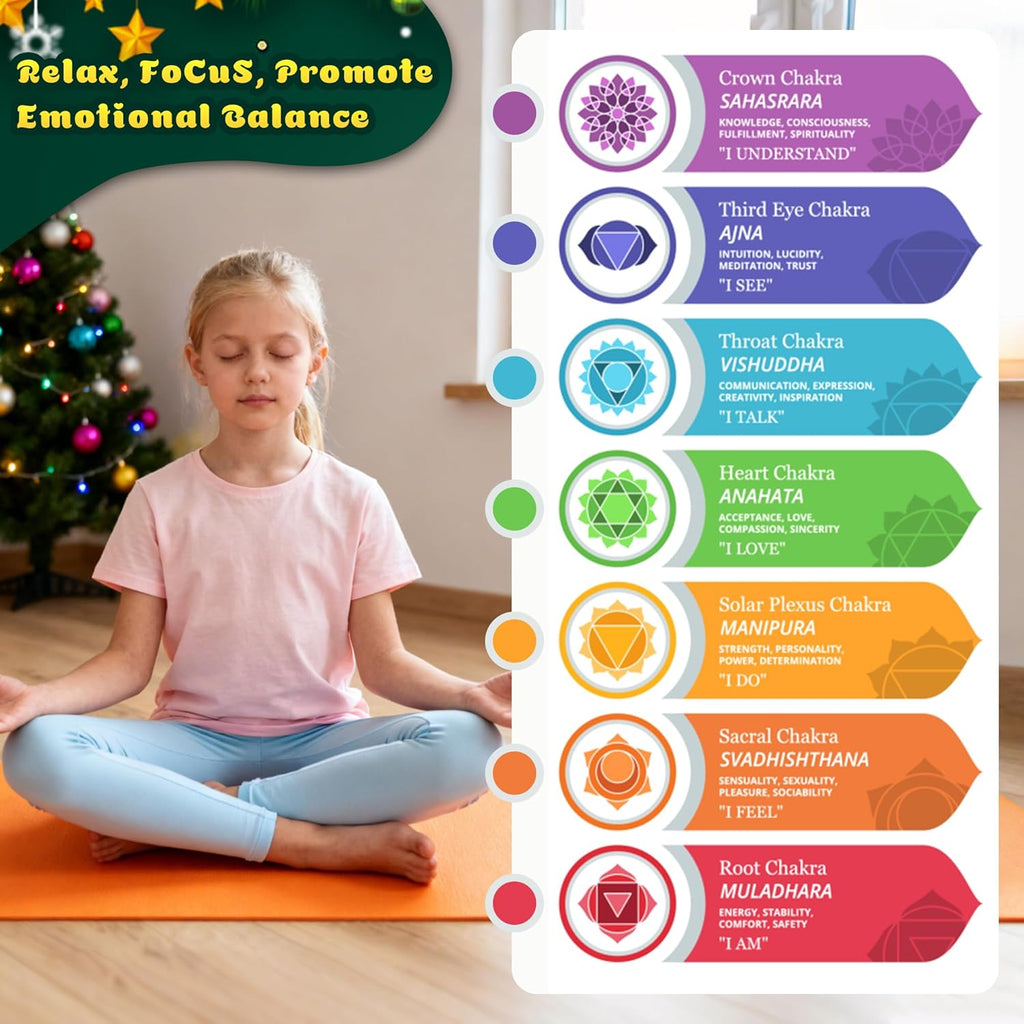 Skiennix 2025 Crystal Advent Calendar - 24-Day Christmas Countdown with Natural Chakra Stones for Kids & Pet Lovers