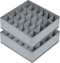 Joyoldelf Sock Organizer - 24 Cell Drawer Divider for Socks, Ties & Belts | Grey Storage Solution