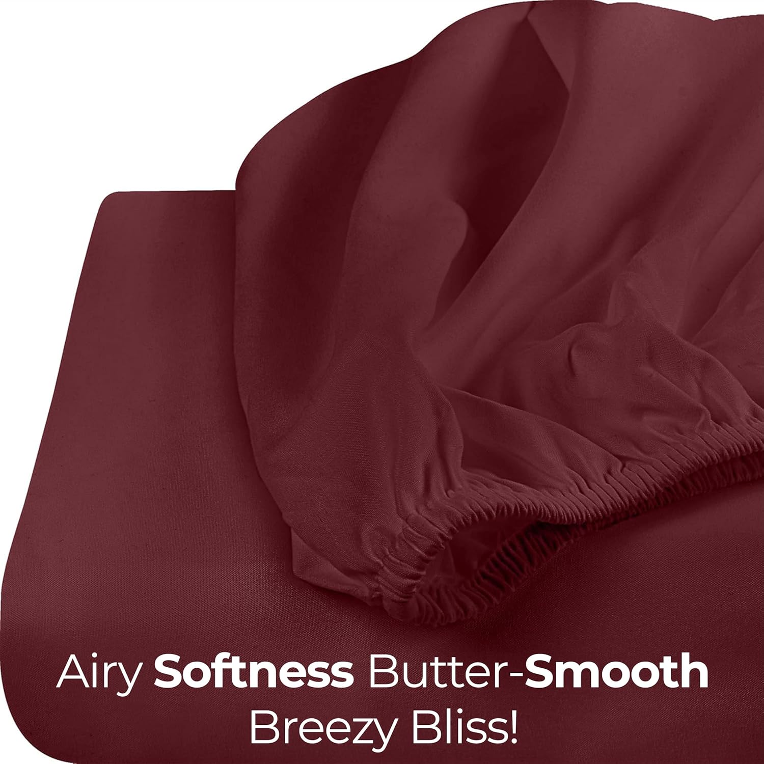 Utopia Bedding Full Fitted Sheet - Deep Pocket Microfiber - Soft & Fade Resistant - Red Burgundy