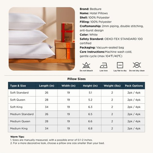 Bedsure Medium Firm Pillows Queen Size, Set of 2, Firm Queen Bed Pillows Hotel Quality Premium Original Down Alternative for Supportive Filling for Side, Back Sleepers