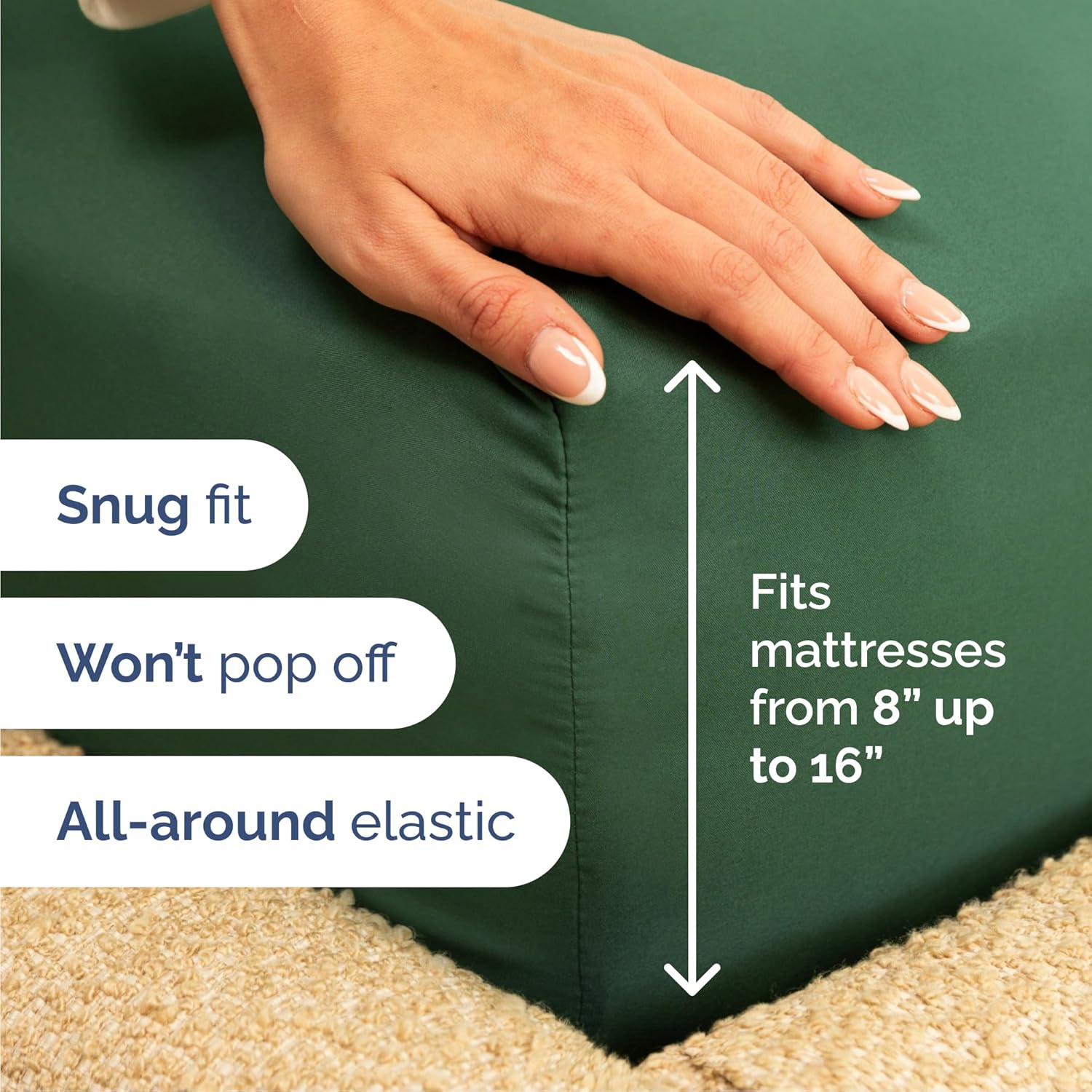 Queen Size 4-Piece Sheet Set - Comfy Cooling Bed Sheets for All Ages - Deep Pockets, Soft & Wrinkle-Free - Oeko-Tex Certified, Emerald Green