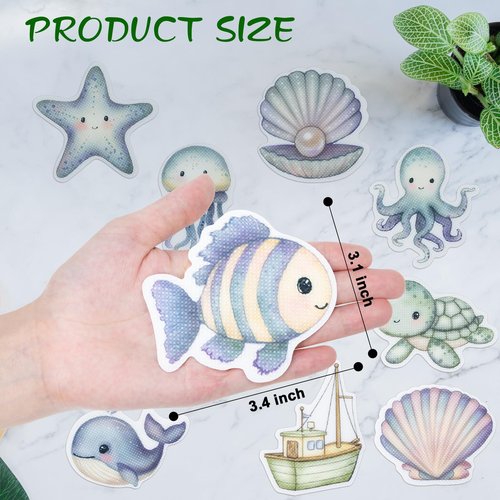 Bathtub Non-Slip Stickers for Shower - 20 PCS Bathroom Large Cute Sea Creature Anti-Slip Grips Stickers with Scraper for Kids Bath Tub and Slippery Floor Decor