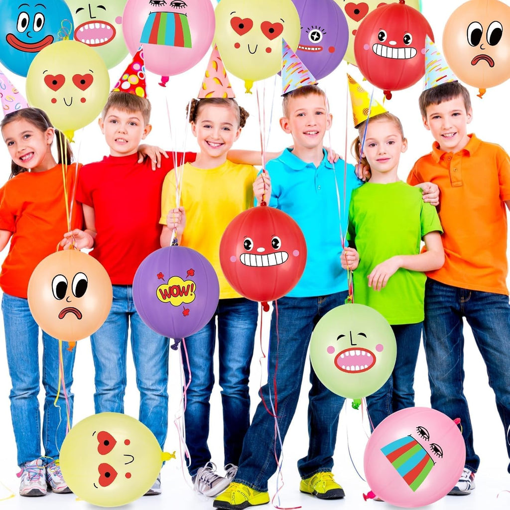 VABAMNA Punch Balloons - 30 Pack Neon Party Favors for Kids | 18 Inch Birthday Game Supplies