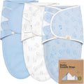 ABC Land Organic Baby Swaddle Sleep Sacks - Soft & Snug for Newborns 3-6 Months | 3-Pack in Large