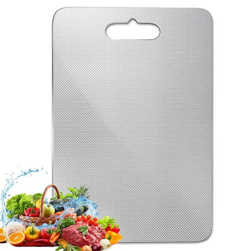 100% Pure Titanium Cutting Board with Groove – Scratch Resistant, Non-slip Pad, Dishwasher Safe for Kitchen Vegetables & Meat XXL