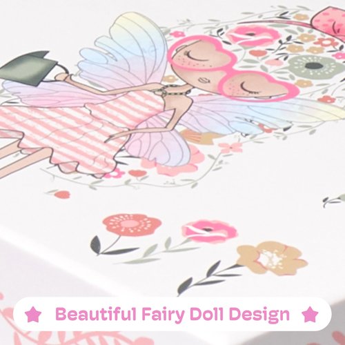 Jewelkeeper Girls Musical Jewelry Box - Durable Pine Fiberboard with Pink Lining - Kids Jewelry Box - The Beautiful Dreamer Tune - Gifts for Girls - Fairy Jewellery Box - 6x4x3.5in