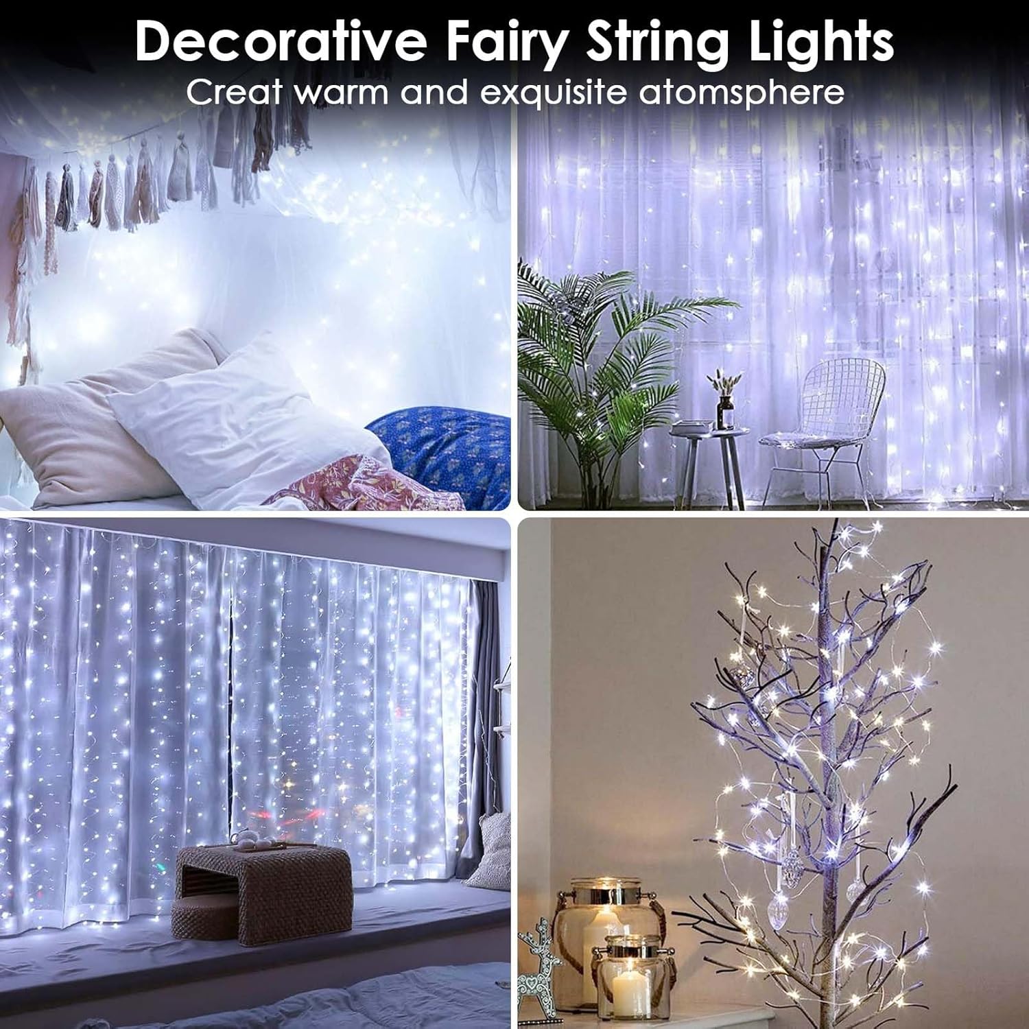 Skiennix 6-Pack Battery Operated Fairy Lights - Waterproof 16FT 50 LED String Lights | Cool White for Indoor/Outdoor Decor