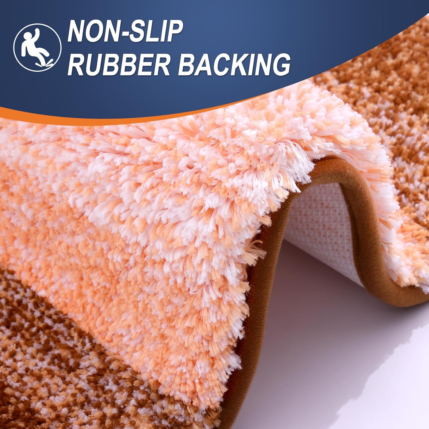 OLANLY Extra Soft Microfiber Bathroom Rug Mat - Quick Dry, Machine Washable, 24x16, Orange