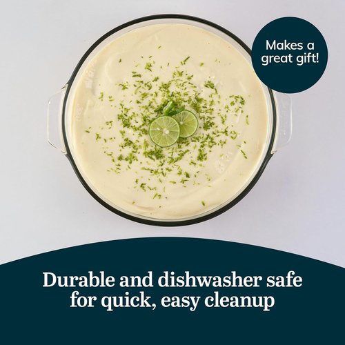 Libbey Round Casserole Dish - Elegant Glass Bakeware with Lid | Stackable for Oven & Microwave