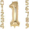 Champagne Gold Large Number 1 Balloon - 40 Inch Light Gold Foil Mylar for 1st Birthday & Anniversary Celebrations
