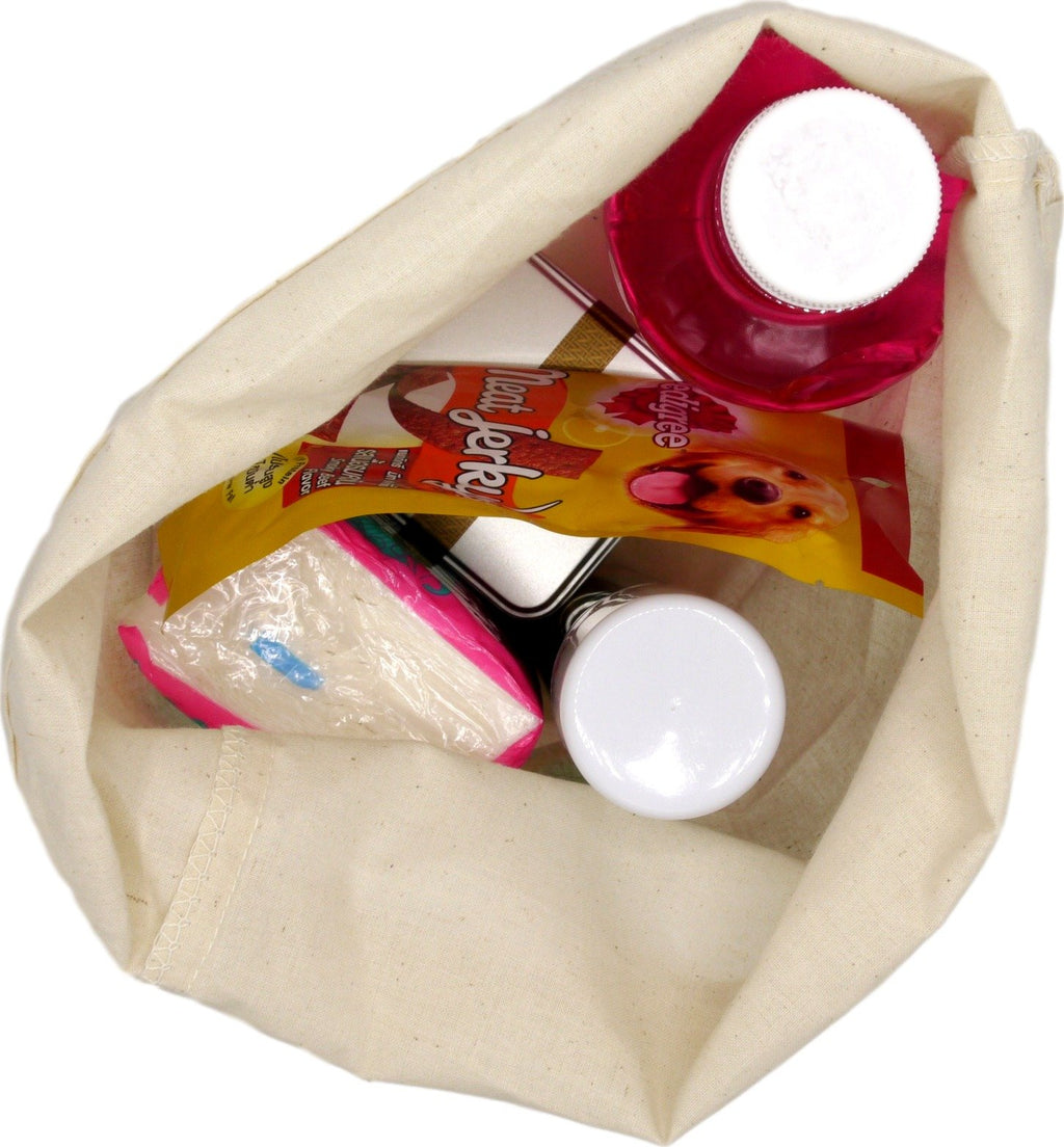DR 100% Cotton Muslin Shoe Bags (14x17 Inch - 6-Pack) Extra Large Unbleached Natural Fabric Drawstring Storage Pouches for Shoes Boots Travel Closet Organization