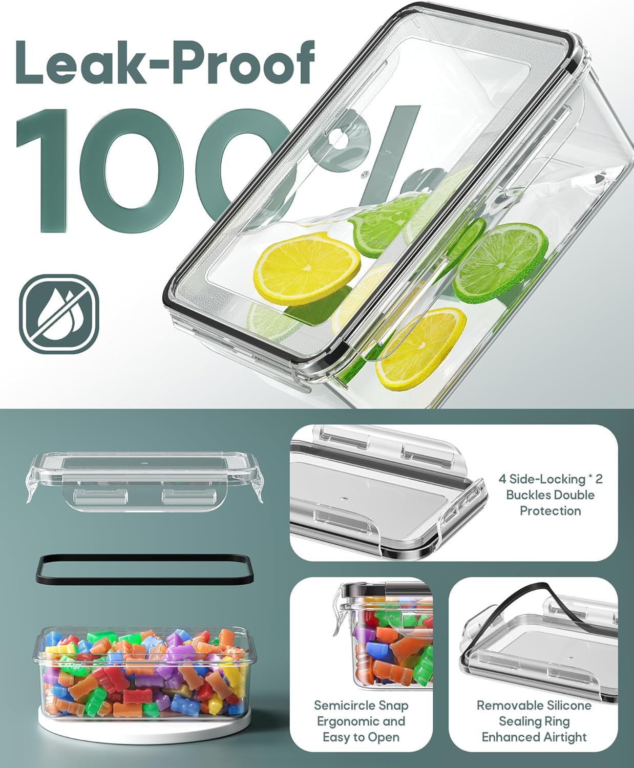 Skiennix 60 PCS Food Storage Containers Set - Airtight & Leak Proof, BPA-Free, Microwave Safe, Extra Labels Included
