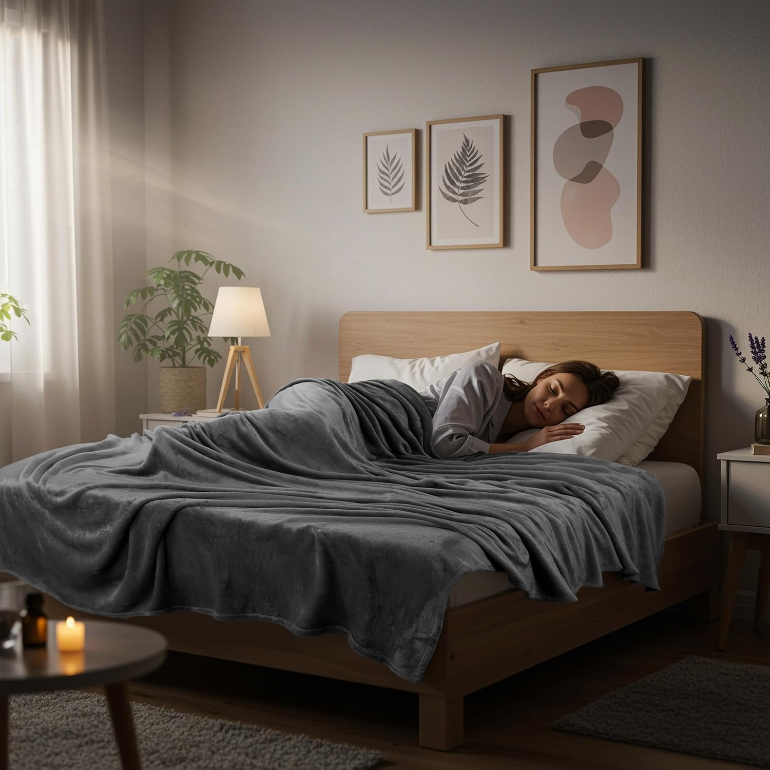 Utopia Bedding Fleece Blanket - Luxury Soft Anti-Static Microfiber | California King Size Grey (102x96 Inch)