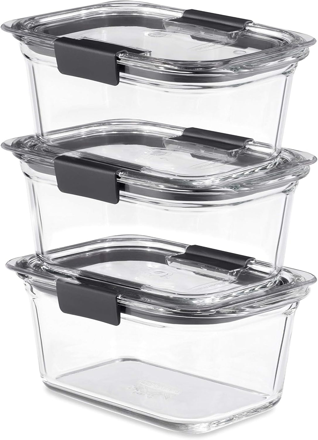Rubbermaid Brilliance Glass Storage Containers - Set of 4 Medium 4.7-Cup Clear Food Containers with Lids