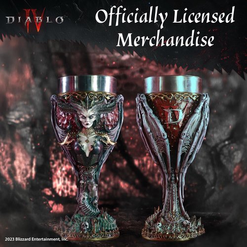 Nemesis Now Diablo IV Lilith Goblet, 19.5cm, Officially Licensed, Hand-Painted and Giftable, Premium Quality Collectible Chalice