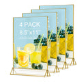 tuoletu VORIOB 4Pack 8.5x11 Gold Picture Frame Acrylic Sign Holder,Wedding Signs Table Numbers Menu Holders