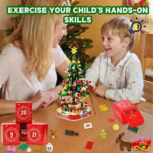 Advent Calendar 2025 - Christmas Tree Building Set 24 Days Christmas Countdown Calendar, Christmas Countdown Gift, Advent Calendar for Adults, Boys, Girls & Teen Girls