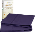 California Design Den King Size Pillowcase Set - 400 Thread Count 100% Cotton Sateen, Soft Breathable Dark Purple | Set of 2