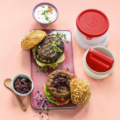 Tupperware Hamburger Press and 4-Container Set, Dishwasher Safe and BPA Free