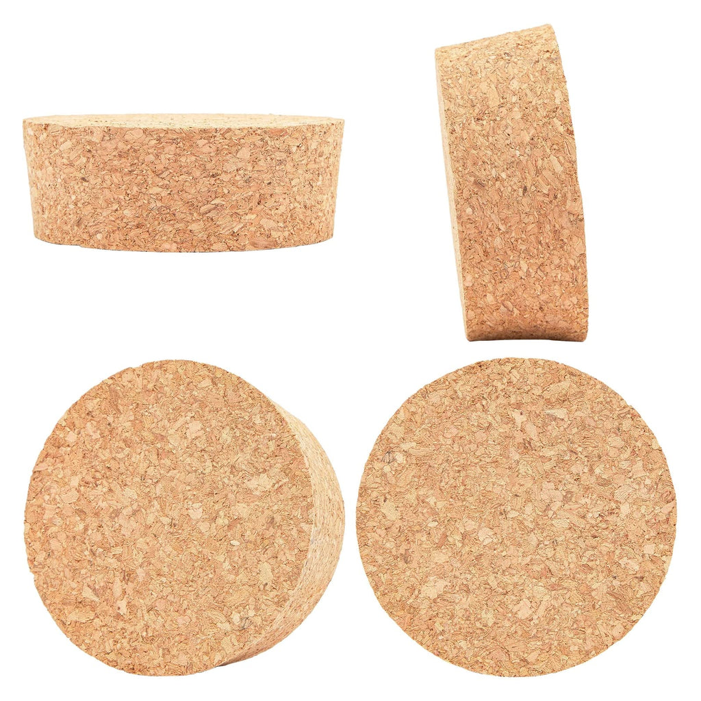 Juvale Large Tapered Cork Pucks & Plugs - Size #48, 3.48 x 3.27 x 1.29 in, 3-Pack - Wide Cork Stopper for Sealing Jars, Bottles & DIY Crafts
