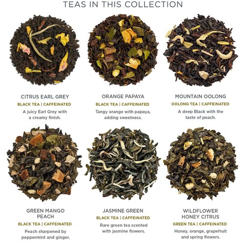 Tea Forte Tea Advent Calendar Gift Set; 12 Individually Wrapped Handcrafted Assorted Pyramid Infuser Tea Bags with Numbered Doors, Demoiselle